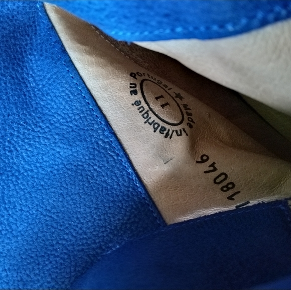 Women's Sz 11 BLUE luxury sophisticated pointed toe low heel buckle ankle boots - Picture 12 of 15